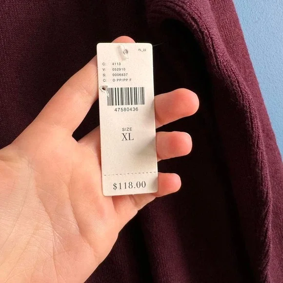 Moth Anthropologie Sweater Dress Women's Size XL NWT Burgundy Knit Turtleneck - Picture 2 of 8